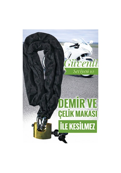 Grade80 G80 14 Mm Çelik Kesilmez Motosiklet Zincir Kilit Yale Kayar Milli Kilit 3 Metre Güvenli Motor Kilidi