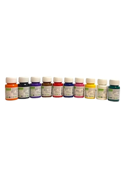 Kumaş Boyası 10 Renk 25 Ml. Çok Renkli