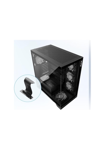 Xpg Invader X Black 5X Argb Fan Usb 3.2 Type-C Riser+Gpu Holder Atx Gaming Kasa