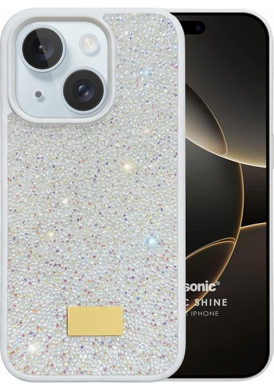 Microsonic Apple iPhone Uyumlu 15 Kılıf Cosmic Shine Beyaz -