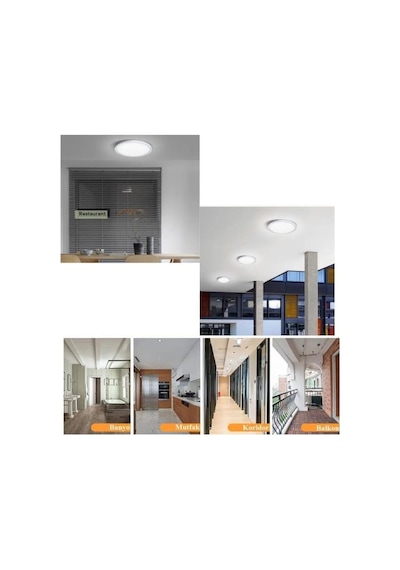 20w Ledli Glop Armatür 6400k Beyaz - Sıva Üstü Tavan Balkon Armatür