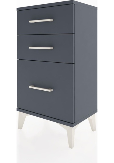 Arges Komodin 3 Çekmeceli 44x30x80 Antrasit-antrasit Antrasit