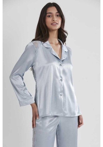 Pierre Cardin Mist Kadın Sırtı Dantel Saten Pijama Takımı 1438 001