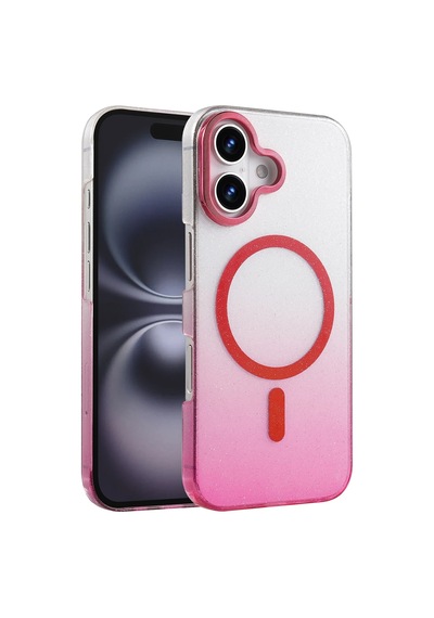 Gld-spt- Newface Apple Uyumlu iPhone 16 Glossy Magsafe Kapak - Pembe