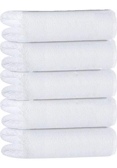 5 Li Otel Banyo Havlusu %100 Pamuklu 70x150 Cm Beyaz 20/2 Ring 600 Gr Beyaz