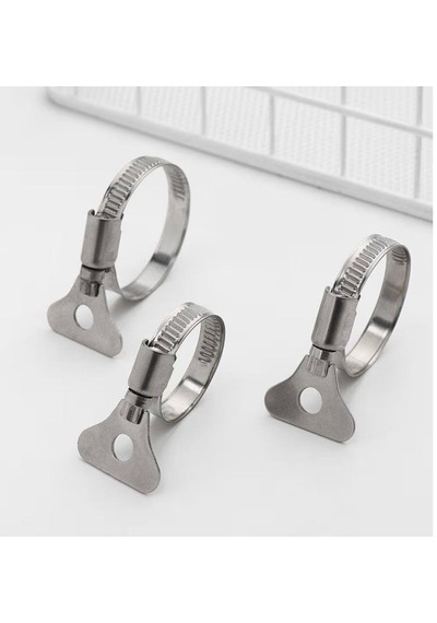 Paslanmaz Çelik Alman Tipi Hidrolik Hortum Kelepçeleri Kelebek Saplı 3 Lü Set 3 CM