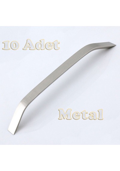 Şahin Alüminyum Metal Lüks Modern Mobilya Çekmece Mutfak Dolabı Kulpu İnox 224mm 10 Adet Inox