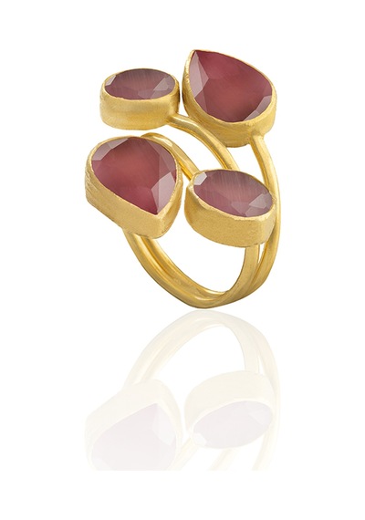 Kadir Jewellery 22 Ayar Altın Kaplama Zirkon Taşlı Kadın Vintage Yüzük Pembe 85212764