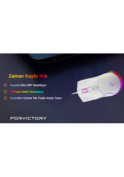 North Air White Kablolu RGB Optik Oyuncu Mouse