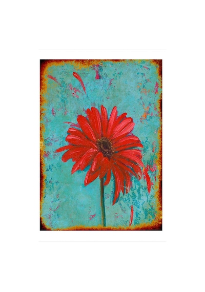 Bedeko Kırmızı Çiçek Modern Mdf Tablo 35 Cm X 50 Cm