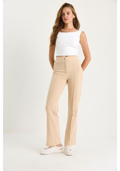 Shade Kadın Çima Detaylı İspanyol Paça Pantolon 60283472 - Bej