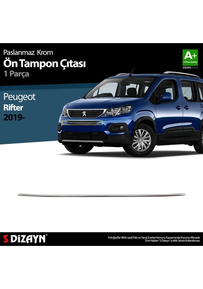 S-Dizayn  Peugeot Rifter Krom Ön Tampon Çıtası 1 Prç. 2019 Üzeri