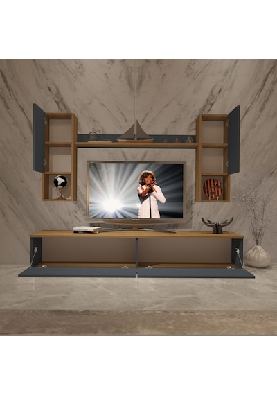 Decoraktiv Eko 5da Mdf Std Tv Ünitesi Tv Sehpası Pera - Antrasit