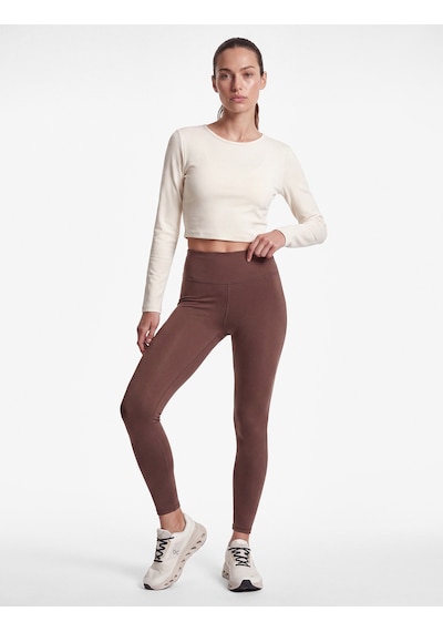 Koton Slim Fit Uzun Kollu Bisiklet Yaka Crop Spor Tişört Ekru 7wak10091nk