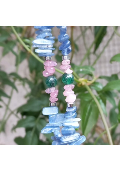 Sibelce Çok Renkli Multi Color Kyanit El Yapımı Kolye Yeşil