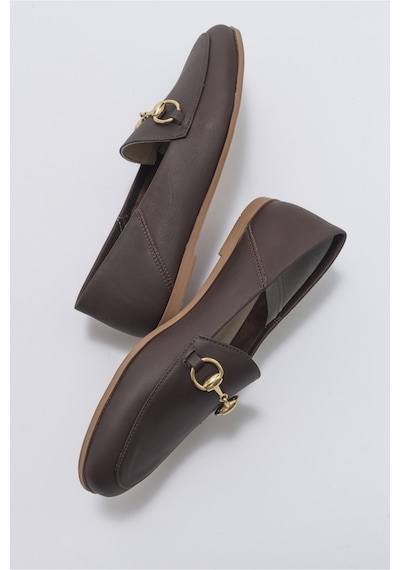 Luvishoes F03 Kahve Cilt Hakiki Deri Babet Kahverengi