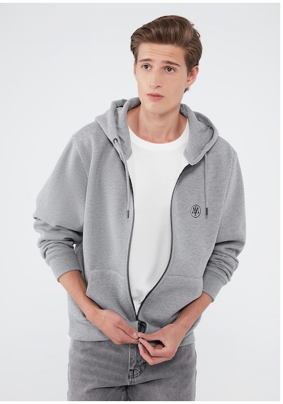 Mavi - Fermuarlı Gri Sweatshirt 066979-34686 Gri