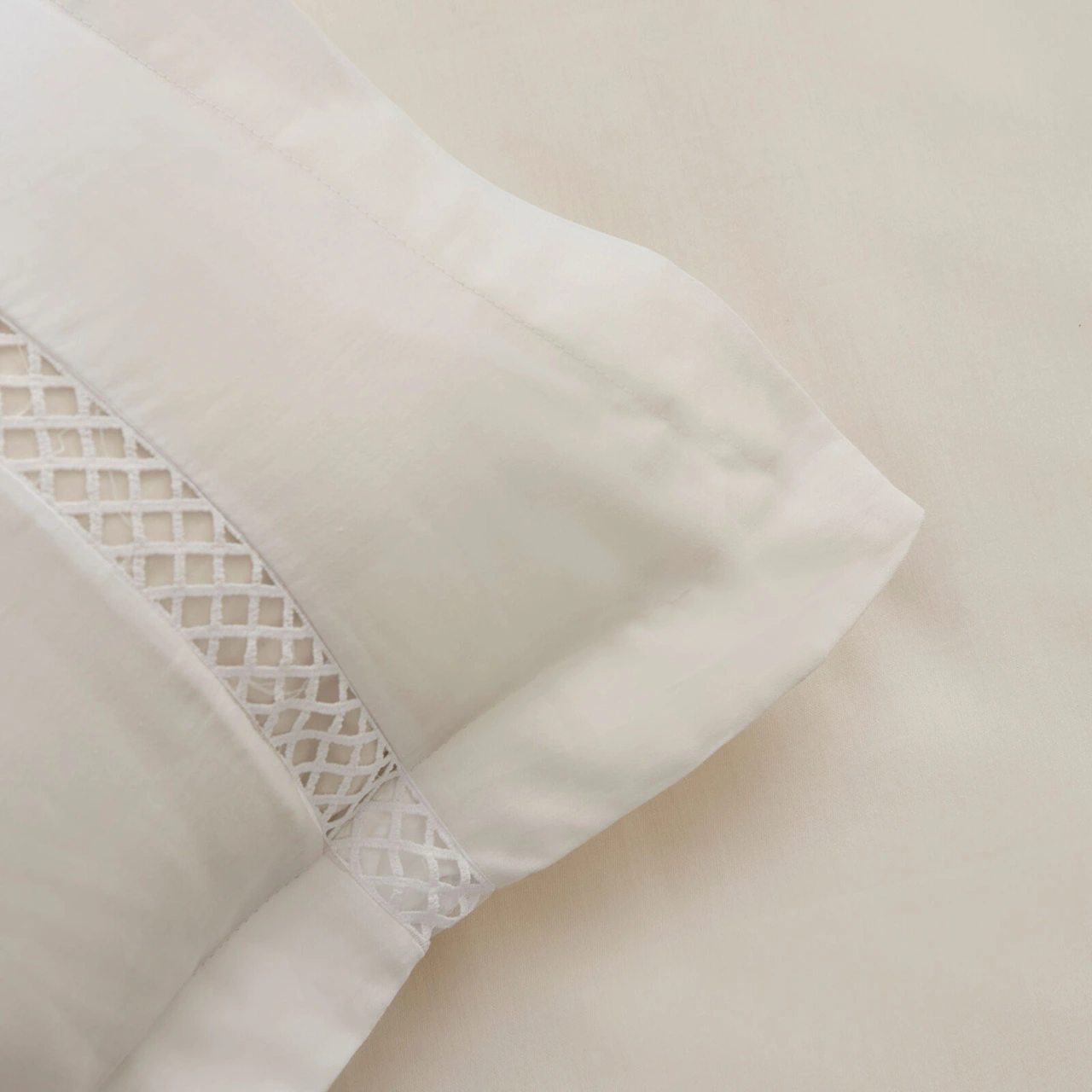 Karaca Home Indila %100 Pamuk Saten Çift Kişilik Nevresim Takımı Beyaz Beyaz