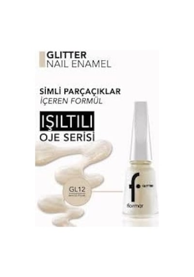 Yoğun Simli Şeffaf Oje - Glitter Nail Enamel - Gl012 Whıte Pearl