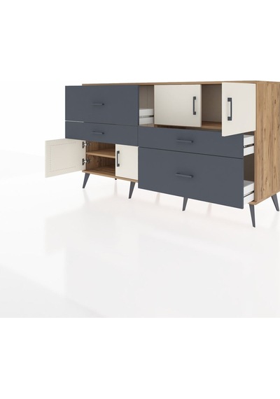 Hyperion Konsol 2 Raflı 4 Çekmeceli 4 Kapaklı 176x44x99 Çam-aytaşı/antrasit Atlas Çam/aytası - Atlas Çam Hyperion Konsol 2 Raflı 4 Çekmeceli 4 Kapaklı 176x44x99 Çam-aytaşı/antrasit Atlas Çam/aytası - Atlas Çam