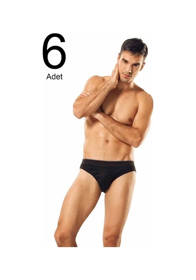 Namaldı 6'lı Paket Spor Erkek Slip Yeni Sezon Siyah