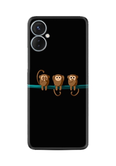 Tecno Spark 9t Kılıf Resimli Desenli Silikon Platinium Series Üç Maymun 1871