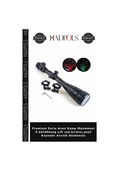 Premium Zorlu Arazi Kamp Malzemesi 6-24x40aoeg Çıft Işık,kırmızı,yeşil Kaynaklı Avcılık Dürbün B Çok Renkli