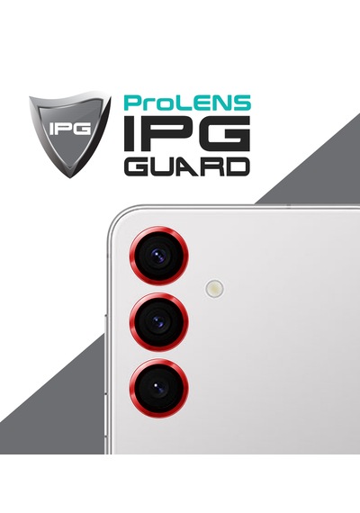 S24 İçin Ipg Prolens Kamera Lens Koruyucu Alüminyum - Kırmızı