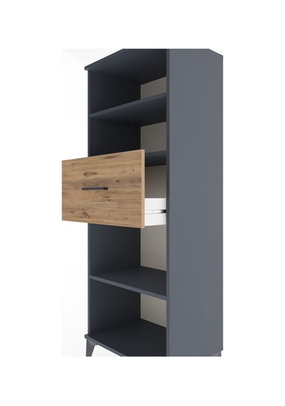 Hyperion Dolap 3 Raflı Tek Çekmeceli 60x44x163 Antrasit-çam Antrasit