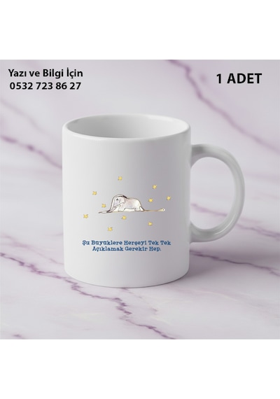 Küçük Prens Baskılı Kupa Bardak Beyaz