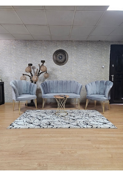 Zafir Gold Kaplama Tel Ayak Papatya Çay Seti Koltuk Takımı , Balkon, Salon, Ofis, Cafe Koltuk Takımı Gri Zafir Gold Kaplama Tel Ayak Papatya Çay Seti Koltuk Takımı , Balkon, Salon, Ofis, Cafe Koltuk Takımı Gri