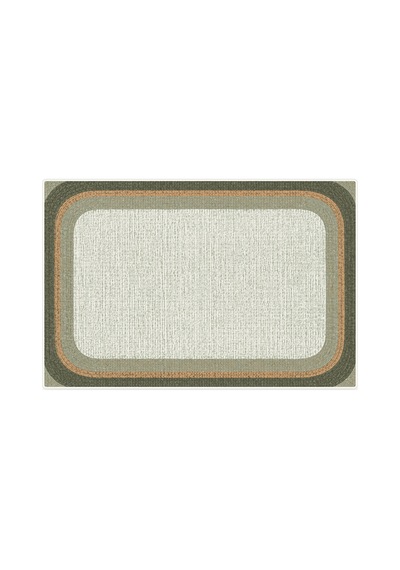 Kartela Halı Jüt Görünümlü Banyo Paspası Adaçayı Yeşili Kaymaz Taban Makinede Yıkanabilir 50x75 Cm
