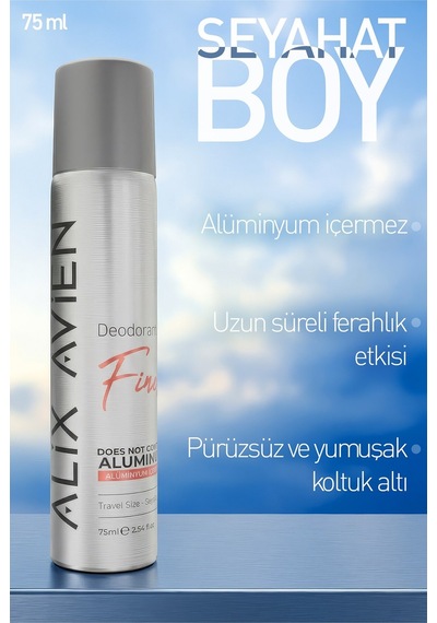 Alüminyumsuz Seyahat Boy Kadın Deodorant Sprey 75 Ml - Finesse
