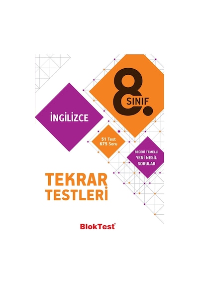 8.Sınıf İngilizce Tekrar Testleri -  Bloktest Yayınları