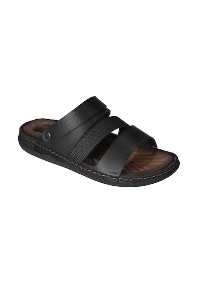 Gezer Erkek Siyah Sandalet Terlik Ortopedik Comfort Tabanlı