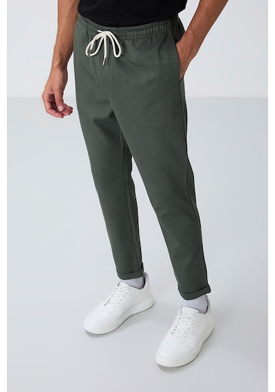 Tommy Life Haki Yüzeyi Dokulu Standart Fit Erkek Eşofman Alt - 82154