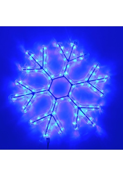 Led Işıklı Kar Tanesi Yılbaşı Süsü 220v Mavi 50 Cm
