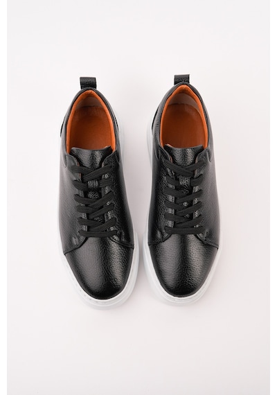 Muggo Leons Hakiki Deri Erkek Kalın Taban Bağcıklı Günlük Casual Sneaker Siyah - Beyaz Muggo Leons Hakiki Deri Erkek Kalın Taban Bağcıklı Günlük Casual Sneaker Siyah - Beyaz