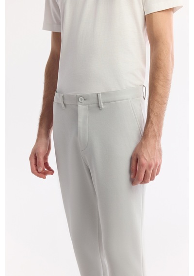 Avva Erkek Açık Gri Klasik Bel Pamuklu Jersey Carrot Fit Pantolon A51y3013