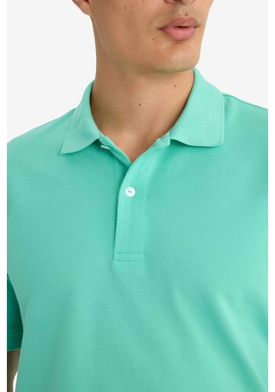 Defacto %100 Pamuk Regular Fit Polo Yaka Kısa Kollu Basic Düz Pike Kumaş Tişört C1293ax25spgn1278 Yeşil