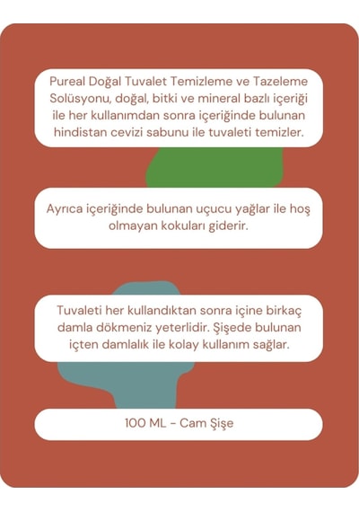 Pureal Doğal Tuvalet Temizleme Solüsyonu 100 Ml Tekli