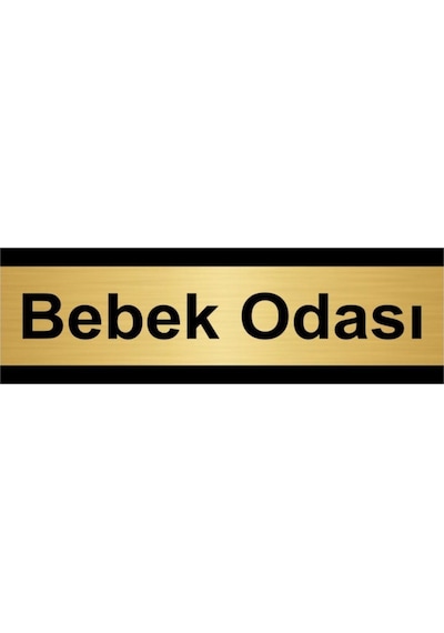 Bebek Odası 10x20cm Altın Renk Metal Yönlendirme Levhası