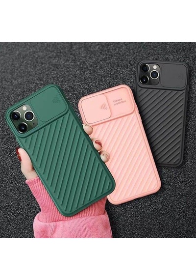 Ally Apple iPhone Uyumlu 11 Pro 5.8 Kılıf Kamera Kapatan Koruyucu Sürgülü Kılıf- 5775 Pembe