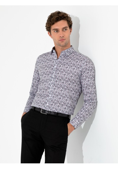 Cacharel Kırmızı Slim Fit Uzun Kollu Gömlek