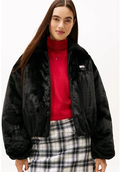 Tommy Hilfiger Tjw Suni Kürk Kadın Siyah Ceket Dw0dw21669bds Siyah