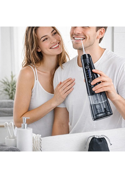 Ağız Duşu Şarjlı 320 Ml Su Hazneli 4 Modlu Su Geçirmez Taşınabilir Oral Irrigator 5 Başlıklı Derin Temizlik Type-c