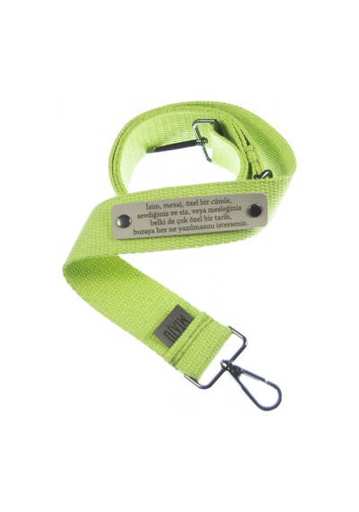 Miaju Neon Yeşil Renk, İsminize Özel Kişisel Stil İçin Özel Tasarım, 160 Cm Hediyelik Çanta Omuz Askısı Neon Yeşil