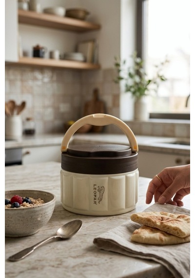 Cooker Leopar 1,1 Litre Yemek Termosu Yk1854 Krem