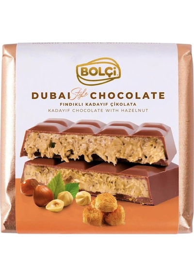 Bolçi Fındıklı Kadayıf Dolgulu Sütlü Çikolata - Dubai Çikolatası 100g