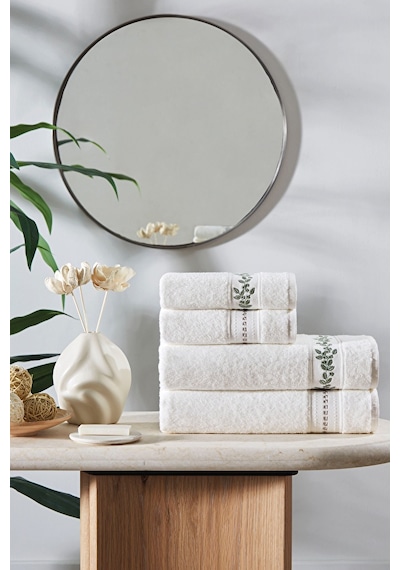 Özdilek Jardın Krem Yeşil-krem Best Set Hamam Takımı
